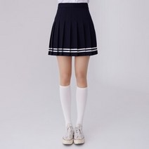 백합주름치마 화이트투라인네이비 (전체주름치마) 교