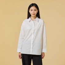 [JAJU/자주] 여 포플린 베이직 카라 셔츠_화이트
