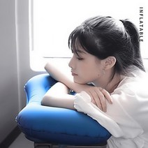 캠핑 여행 공기주입식 휴대용 에어 쿠션 베개 공기 쿠션 텐트 공기쿠션 공기쿠션소형 공기쿠션메트리스 ibi, 블루