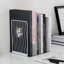 웨이브 L자 북엔드 2p세트(화이트) 디자인북앤드, 상세페이지 참조