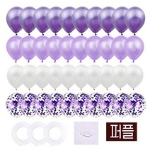 컨페티혼합40개풍선세트 다양한파티장소에서 사용되는 인기아이템 브라이더샤워 생일 돌잔치 프로포즈 이벤트 환갑 칠순 송년회 신년회 야외행사, 퍼플
