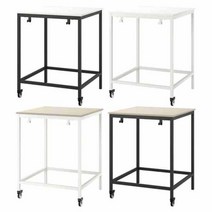 이케아 TROTTEN 트로텐 테이블 80x80/이동식/보조테이블/후크걸이/협탁, 베이지화이트_694.369.76