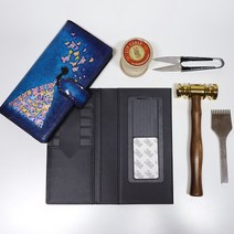 가죽공예 전기종용 폰케이스 DIY 반제품 수업용키트DIY 가죽지갑DIY, 검정젤리