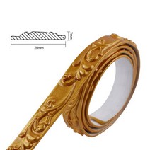 ㄱ몰딩 PVC 천장 장식 소프트 라인 자체 접착 방수 베이스보드 배경 벽 몰딩 침실 거실 3D, 02 Gold_02 5M