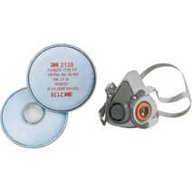 3M 필터 2138 활성탄 포함 P3R 2개/10쌍, 하프마스크 6300L과 함께