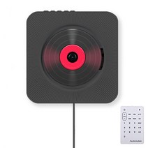 벽걸이 형 CD 플레이어 서라운드 사운드 FM 라디오 블루투스 USB MP3 디스크 휴대용 음악 플레이어 원격 제어 스테레오 스피커 가정용, 프랑스|Black