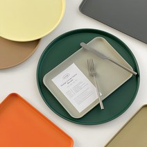 논슬립 카페트레이 무광 파우더 철제 사각/원형 10color 메탈쟁반 국산 감성 카페 주방, 사각(M) 블랙
