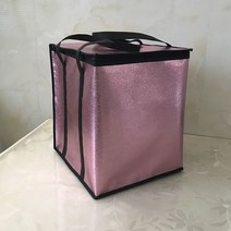 휴대용 얼음주머니 부직포 큰 쿨러 가방 접이식 대형 절연 가방 휴대용 쿨러 상자 식품, 보라색 34x34x37cm