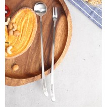 스텐 롱머들러 디저트 롱스푼 롱포크 2개 모임용 홈카페 집들이, 포크(돼지)