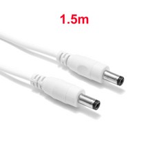 1.5m 흰색 DC 전원 플러그 남성-남성 어댑터 커넥터 와이어 5.5x2.1mm PC 노트북 LED 스트립 조명 CCTV 카, 한개옵션1, 01 1.5M White