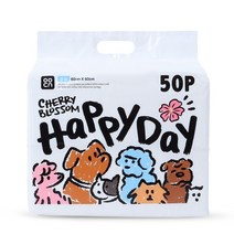 위드어스 해피데이패드 중형 50매 60*60cm 벗꽃향_강아지패드 애견패드, 1개