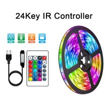 스마트무선블루투스태그 IOS 및 안드로이드 USB LED 스트립 조명 RGB 5050 2835 블루투스 앱 제어 유연한 램프 테이프 리본 다이오드 럭스 TV 백라이트 방 장식, 40.IR Controller  RGB 283530M