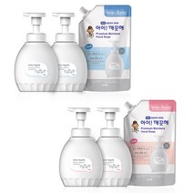 아이깨끗해 프리미엄 핸드워시 450ml x 2 리필600ml 보습 저자극 펌핑 손세정제, 퓨어로즈향
