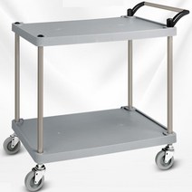 고기집 저소음바퀴 낙하방지턱 회색 2단 서빙카트 식당 한식당 병원입원실, 일반형 플라스틱 2단 특대, 이미지참조