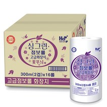 싱그린 꽃무늬 2겹 점보롤 300m, 4팩, 4롤