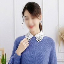 페이크 카라 레이스 블라우스 레이어드 넥케이프