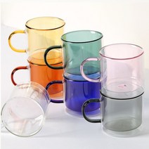 붕규산 이중 내열유리 머그 350ml 붕규산 라떼 유리컵 이중 내열 커피 컬러, 딥그린