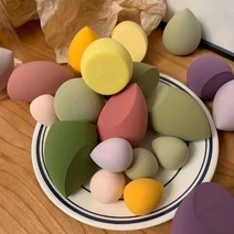 물방울 사선 똥 퍼프 파데퍼프 메이크업스펀지, 1통, 로즈레드