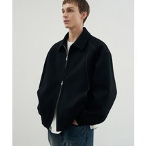 DRAW FIT 드로우핏 울 스타디움 라인 집업 자켓 BLACK WOOL STADIUM LINE ZIP UP JACKET DFJK3110BK