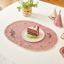모던하우스 L 겨울동백 자수 타원 테이블매트 NK3722013, 단품, 단품