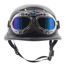 레트로헬멧 여름 빈티지 오토바이 승마 반 헬멧 얼굴 레트로 컬러 고글, 08 Color