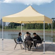 야외용천막 행사 캐노피 그늘막 몽골텐트 접이식, 3x4 4면 반투명