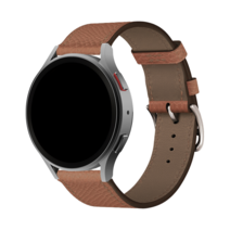 갤럭시 워치 5 4 호환 가능 심플 가죽 스트랩, 앱송카멜브라운