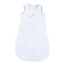 SwaddleDesigns 스와들디자인 양방향 지퍼가 달린 면 침낭 미국산 프리미엄 플란넬 파스텔 블루 리틀 치키 3-6MO, Blue Deco Elephant_Small 0-6 M