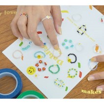 비즈반지만들기 세트 4type [어폼 비즈반지DIY 꽃비즈 비즈꽃 만들기 비즈반지 재료 공예세트 스마일 동백이 반지만들기], 파스텔 블루 비즈 반지 6개 DIY KIT