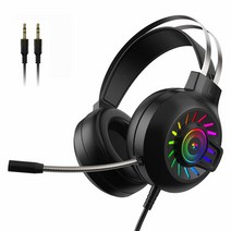게이밍 헤드셋 PS4 헤드셋 3.5mm 스테레오 유선 오버헤드 게이밍 헤드폰 RGB 레인보우 백라이트 프로페셔널 헤드폰 스테레오 서라운드 사운드 PC PS4 Xbox On