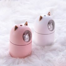 냥냥이 가습기 300ml 대용량 하루 12시간 촉촉한 수분 뿜뿜 밤에는 은은한 무드등, 핑크