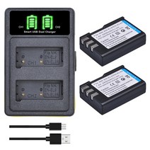 저무리 호환제품 2400mAh EN-EL9 EN EL9A EL9 ENEL9 니콘 D40 D40X D60 D3000 D5000 디지털 카메라 용 배터리 + LED 듀얼 타입 C 충, 05 2 battery set