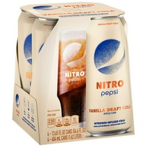 미국 NITRO Pepsi 니트로 나이트로 펩시 콜라 바닐라 드래프트 404ml 4캔, 4개
