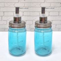 로웰스 물비누 욕실 유리디스펜서 480ml, 블루, 2개