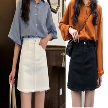 [JS] 여자 청치마 데님 미니스커트 A라인 컷팅 디테일 ( JS 92000EA )