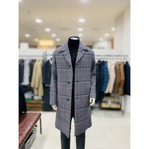 레노마 옴므 F/W 네이비 윈도우 체크 발마칸 코트/RLBH69A