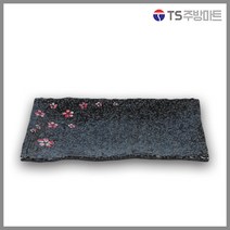 [돌산멜라민] 매화 주름직사각접시 - 접시 사라 직사각 (식당용 업소용), 직사각접시