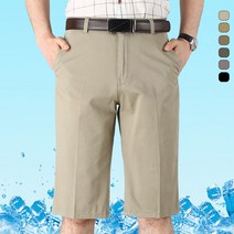 중년남성 7부 면바지 캐주얼 반바지 여름 얇고 시원한 남성 루즈핏 면반바지 7부팬츠