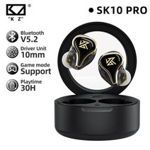 KZ SK10 PRO 진정한 무선 헤드셋 블루투스 스포츠 이어폰 HiFi 스테레오베이스 인 이어 버드 낮은 대기 시간 헤드폰 HD 마이크, SK10 Pro Black