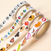 얼굴 스티커 눈코입 롤스티커 1개 폭2cm 만들기 재료 준비물, 컬러 눈