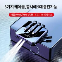 공유셀프라인 미니 20000밀리암페어 선물용 보조배터리 대용량 모바일 전원 공급기, 레드, 20000mAh