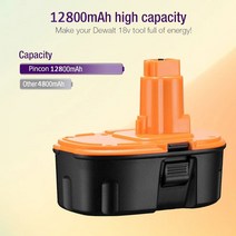 디월트배터리 충전기 18v 12800mah 교체 호환 호환, 9800mAh