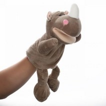20 30cm 손 인형 동물 가상 이야기 플러시 토이 집들이 파티 생일 선물, Rhinoceros