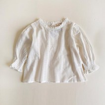 비엔베뉴 여아용 눈꽃 레이스 블라우스