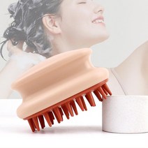 머리가려움 실리콘 두피마사지 샴푸빗 두피관리기기, 그린, 1개