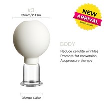 홈케어 얼굴 리프팅 마사지기 고무 마사지 바디 컵 진공 부항 안경 피부 바디 페이셜 컵 안티 셀룰라이트 중국 부항 치료 도구 29, 화이트-3-(바디용)