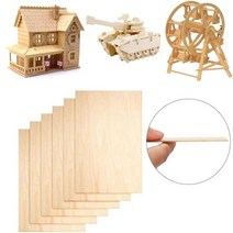 우드카빙 1pc5pcs 오동 나무 판 1.523mm 목공 재료 모델, 1x300x200mm 5개