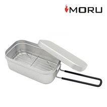 사각반합 손잡이 접이식코펠 캠핑 찜망세트 간편 혼캠 캠핑요리, 사각 반합 코펠 S + 찜망 세트