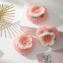 벚꽃 손뜨개 수세미 세트, 2개