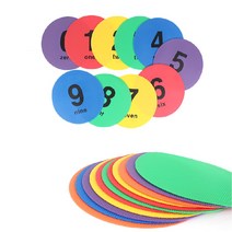 레인보우 숫자 원마커 10개 세트 유아 어린이집 학교 체육 수업 교보재 소량인쇄가능, 레인보우 숫자 원마커_10종 세트